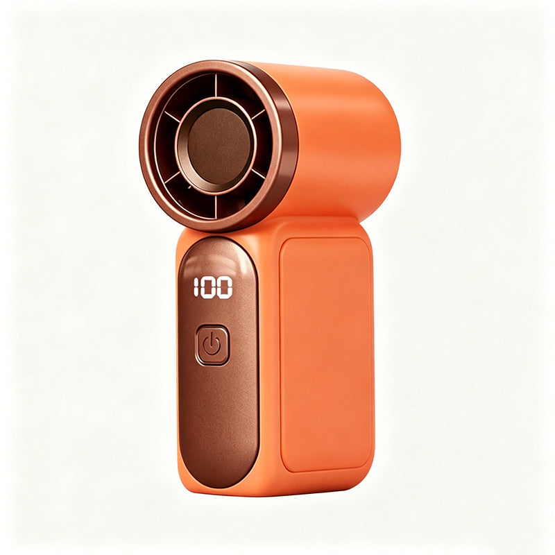 ❄️Mini Handheld Fan with LED Display👍5-Speed Turbo Pocket size Fan✨USB Rechargeable, High-Speed Cooling for Travel & Makeup